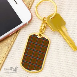 ScotsTee Shop Scottish Seton Hunting Modern Clan Dog Tag Pendant Tartan Luxury Keychain - Personalized Engraving