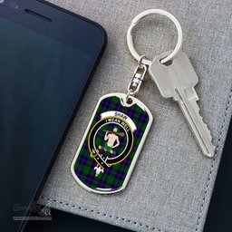 ScotsTee Shop Scottish Shaw Modern Clan Crest Dog Tag Pendant Tartan Luxury Keychain - Personalized Engraving