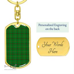 ScotsTee Shop Scottish Tribe of Mar Clan Dog Tag Pendant Tartan Luxury Keychain - Personalized Engraving