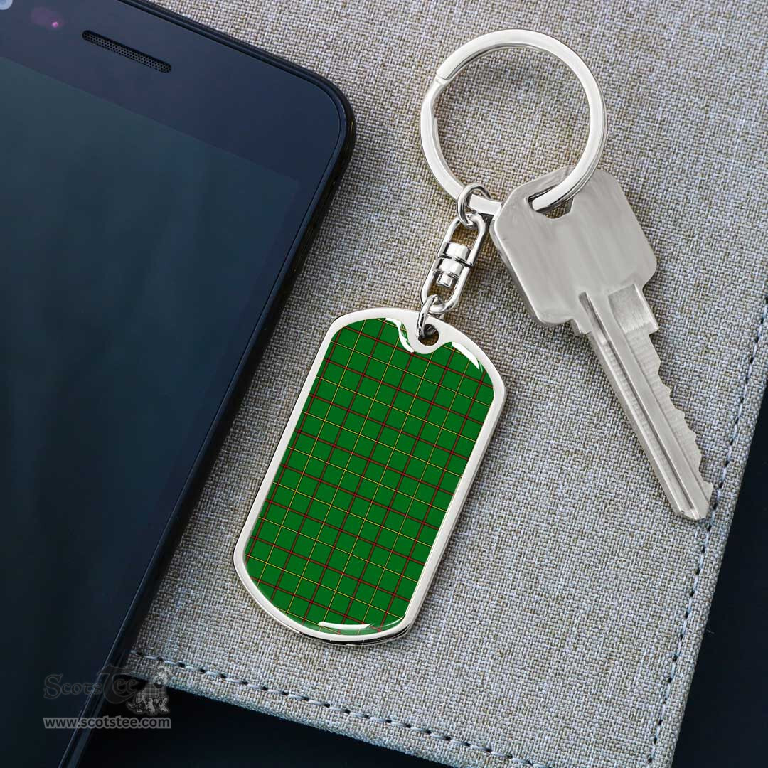 ScotsTee Shop Scottish Tribe of Mar Clan Dog Tag Pendant Tartan Luxury Keychain - Personalized Engraving