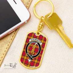 ScotsTee Shop Scottish Scrymgeour Clan Crest Dog Tag Pendant Tartan Luxury Keychain - Personalized Engraving