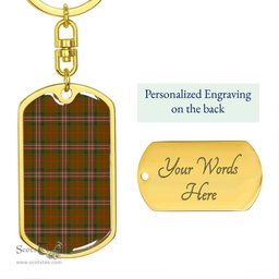 ScotsTee Shop Scottish SCOTT BROWN MODERN Clan Dog Tag Pendant Tartan Luxury Keychain - Personalized Engraving