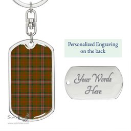 ScotsTee Shop Scottish SCOTT BROWN MODERN Clan Dog Tag Pendant Tartan Luxury Keychain - Personalized Engraving