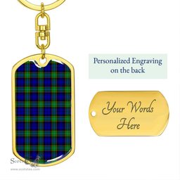 ScotsTee Shop Scottish Sempill Modern Clan Dog Tag Pendant Tartan Luxury Keychain - Personalized Engraving