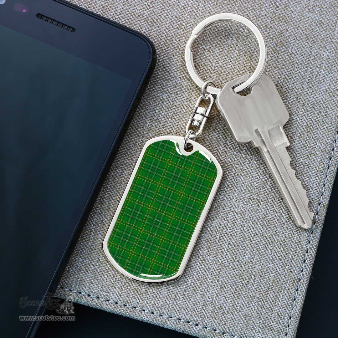 ScotsTee Shop Scottish Wexford County Clan Dog Tag Pendant Tartan Luxury Keychain - Personalized Engraving