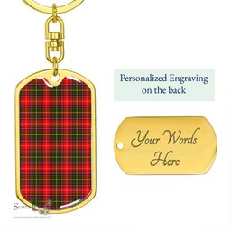 ScotsTee Shop Scottish Somerville Modern Clan Dog Tag Pendant Tartan Luxury Keychain - Personalized Engraving