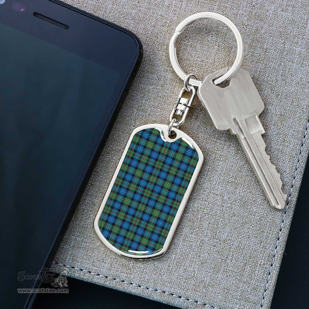 ScotsTee Shop Scottish Smith Ancient Clan Dog Tag Pendant Tartan Luxury Keychain - Personalized Engraving