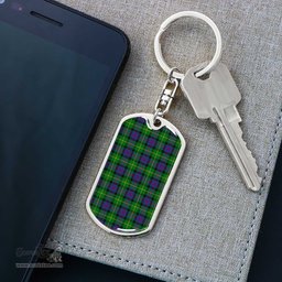 ScotsTee Shop Scottish Tait Modern Clan Dog Tag Pendant Tartan Luxury Keychain - Personalized Engraving
