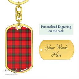 ScotsTee Shop Scottish Seton Modern Clan Dog Tag Pendant Tartan Luxury Keychain - Personalized Engraving