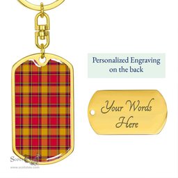 ScotsTee Shop Scottish Scrymgeour Clan Dog Tag Pendant Tartan Luxury Keychain - Personalized Engraving