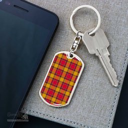ScotsTee Shop Scottish Scrymgeour Clan Dog Tag Pendant Tartan Luxury Keychain - Personalized Engraving