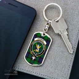 ScotsTee Shop Scottish Stewart Old Modern Clan Crest Dog Tag Pendant Tartan Luxury Keychain - Personalized Engraving