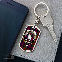 ScotsTee Shop Scottish Tennant Clan Crest Dog Tag Pendant Tartan Luxury Keychain - Personalized Engraving