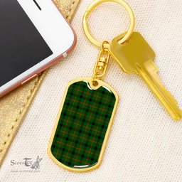 ScotsTee Shop Scottish Kincaid Modern Clan Dog Tag Pendant Tartan Luxury Keychain - Personalized Engraving