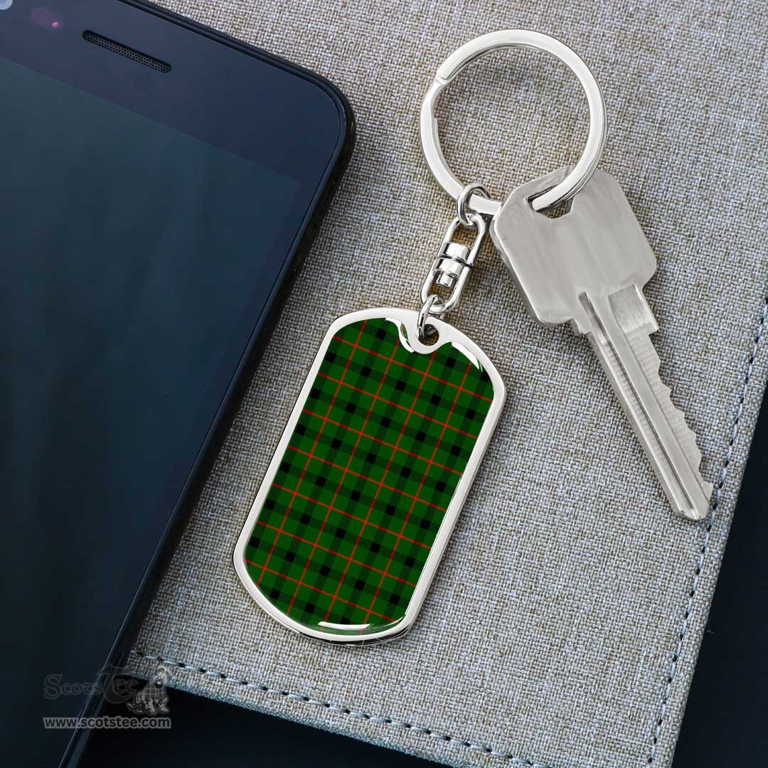 ScotsTee Shop Scottish Kincaid Modern Clan Dog Tag Pendant Tartan Luxury Keychain - Personalized Engraving