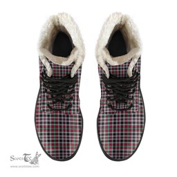 ScotsTee Shop Scottish Borthwick Ancient Clan Crest Faux Fur Tartan Leather Boots