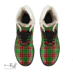ScotsTee Shop Scottish Baxter Modern Clan Faux Fur Tartan Leather Boots