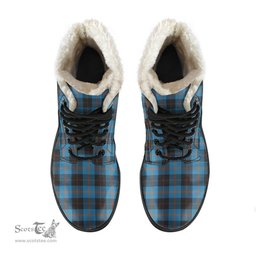 ScotsTee Shop Scottish Angus Ancient Clan Faux Fur Tartan Leather Boots