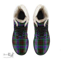 ScotsTee Shop Scottish Brodie Hunting Modern Clan Faux Fur Tartan Leather Boots
