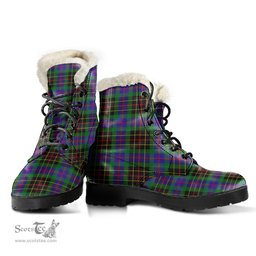 ScotsTee Shop Scottish Brodie Hunting Modern Clan Faux Fur Tartan Leather Boots