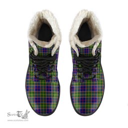 ScotsTee Shop Scottish Ayrshire District Clan Faux Fur Tartan Leather Boots