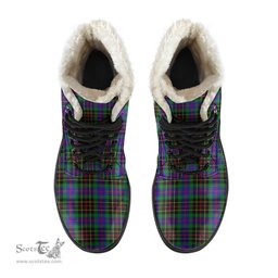 ScotsTee Shop Scottish Brodie Hunting Modern Clan Crest Faux Fur Tartan Leather Boots