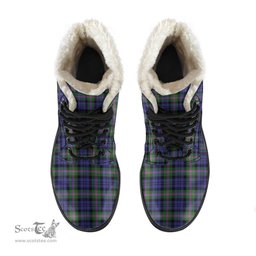 ScotsTee Shop Scottish Baird Modern Clan Faux Fur Tartan Leather Boots