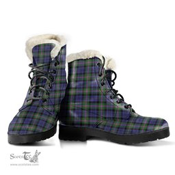ScotsTee Shop Scottish Baird Modern Clan Faux Fur Tartan Leather Boots
