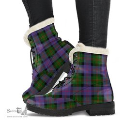 ScotsTee Shop Scottish Blair Modern Clan Faux Fur Tartan Leather Boots