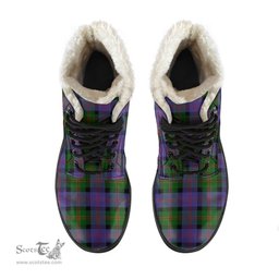 ScotsTee Shop Scottish Blair Modern Clan Faux Fur Tartan Leather Boots