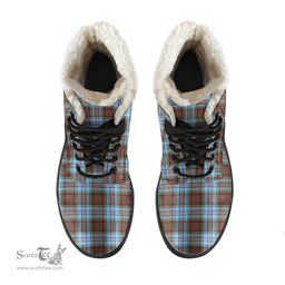 ScotsTee Shop Scottish Anderson Ancient Clan Faux Fur Tartan Leather Boots