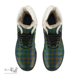 ScotsTee Shop Scottish Aiton Clan Crest Faux Fur Tartan Leather Boots