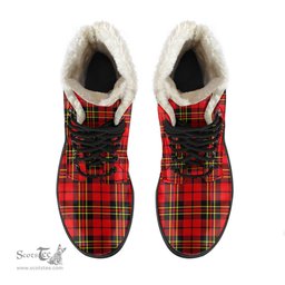 ScotsTee Shop Scottish Brodie Modern Clan Faux Fur Tartan Leather Boots