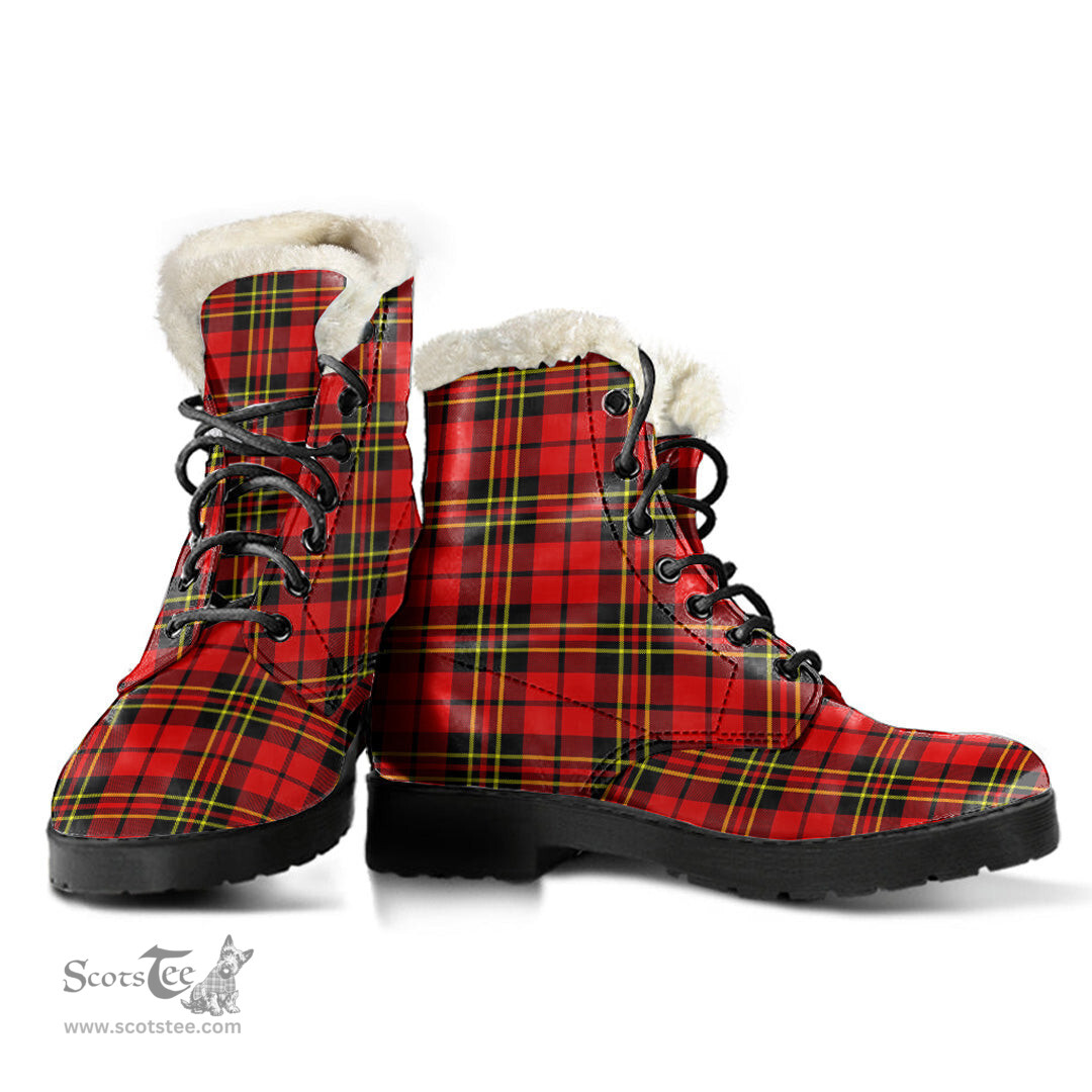 ScotsTee Shop Scottish Brodie Modern Clan Faux Fur Tartan Leather Boots