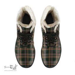 ScotsTee Shop Scottish Buchanan Hunting Clan Faux Fur Tartan Leather Boots