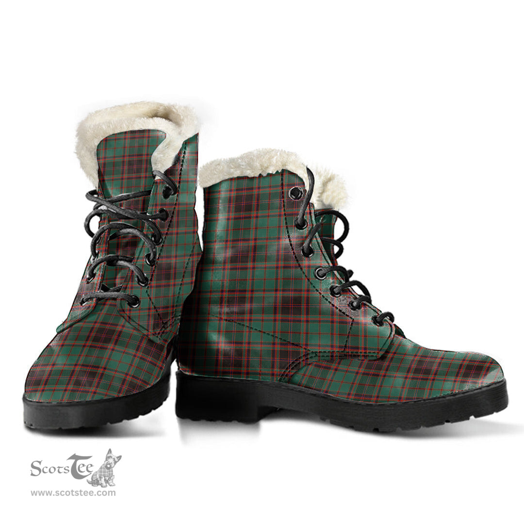 ScotsTee Shop Scottish Buchan Ancient Clan Faux Fur Tartan Leather Boots
