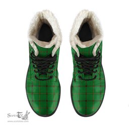 ScotsTee Shop Scottish Don Tribe of Mar Clan Faux Fur Tartan Leather Boots