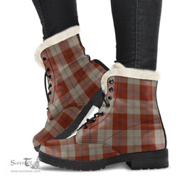 ScotsTee Shop Scottish Davidson Dress Dancers Clan Faux Fur Tartan Leather Boots