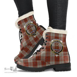 ScotsTee Shop Scottish Davidson Dress Dancers Clan Crest Faux Fur Tartan Leather Boots