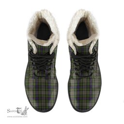 ScotsTee Shop Scottish Davidson Tulloch Dress Clan Faux Fur Tartan Leather Boots