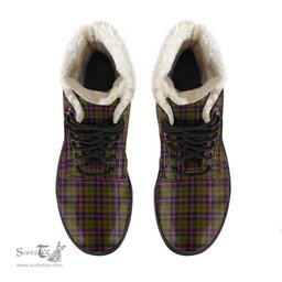 ScotsTee Shop Scottish Cochrane Modern Clan Faux Fur Tartan Leather Boots