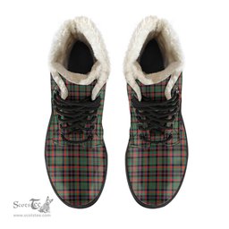 ScotsTee Shop Scottish Cumming Hunting Ancient Clan Crest Faux Fur Tartan Leather Boots