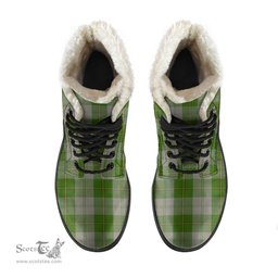 ScotsTee Shop Scottish Cunningham Dress Green Dancers Clan Faux Fur Tartan Leather Boots