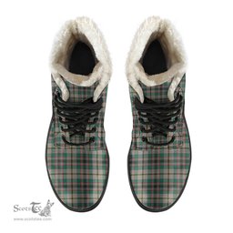 ScotsTee Shop Scottish Craig Ancient Clan Crest Faux Fur Tartan Leather Boots