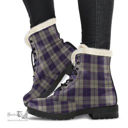 ScotsTee Shop Scottish Cunningham Dress Blue Dancers Clan Faux Fur Tartan Leather Boots
