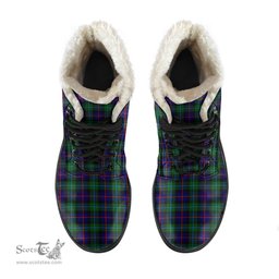 ScotsTee Shop Scottish Campof Cawdor Modern Clan Faux Fur Tartan Leather Boots