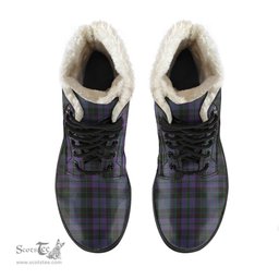 ScotsTee Shop Scottish Clergy Green Clan Faux Fur Tartan Leather Boots