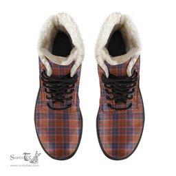 ScotsTee Shop Scottish Cameron of Lochiel Ancient Clan Crest Faux Fur Tartan Leather Boots