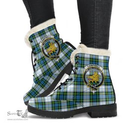 ScotsTee Shop Scottish CampDress Clan Crest Faux Fur Tartan Leather Boots