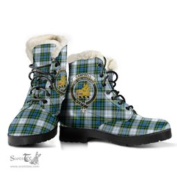 ScotsTee Shop Scottish CampDress Clan Crest Faux Fur Tartan Leather Boots